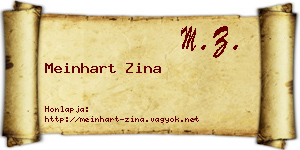 Meinhart Zina névjegykártya